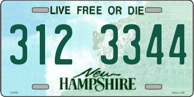 NH license plate 3123344