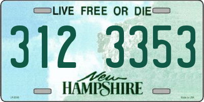 NH license plate 3123353