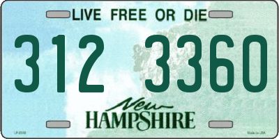 NH license plate 3123360