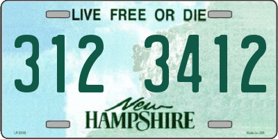 NH license plate 3123412