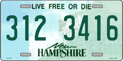 NH license plate 3123416