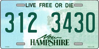 NH license plate 3123430