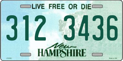NH license plate 3123436