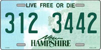 NH license plate 3123442