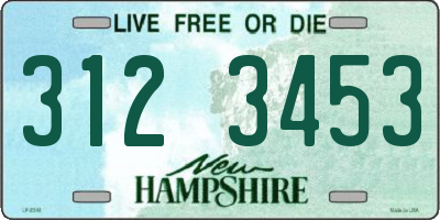 NH license plate 3123453