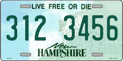 NH license plate 3123456