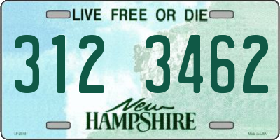 NH license plate 3123462