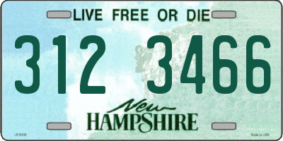 NH license plate 3123466