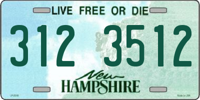 NH license plate 3123512