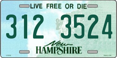 NH license plate 3123524