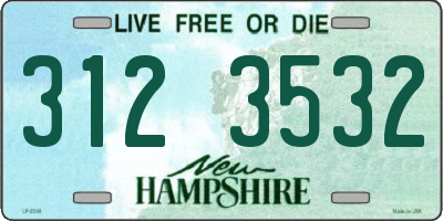 NH license plate 3123532