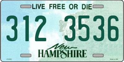 NH license plate 3123536