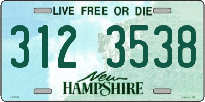 NH license plate 3123538