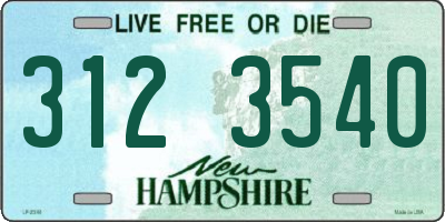 NH license plate 3123540