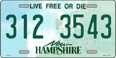 NH license plate 3123543