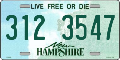 NH license plate 3123547