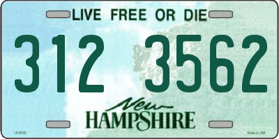 NH license plate 3123562