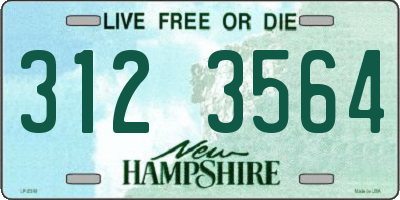 NH license plate 3123564