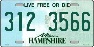 NH license plate 3123566