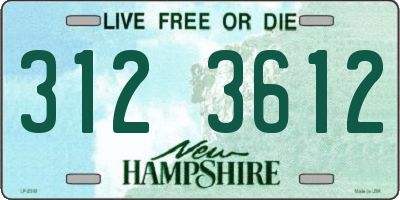 NH license plate 3123612