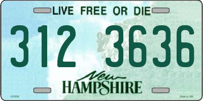 NH license plate 3123636