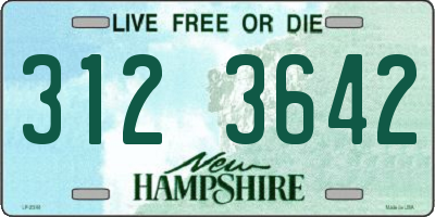 NH license plate 3123642