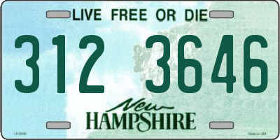 NH license plate 3123646
