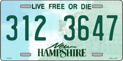 NH license plate 3123647