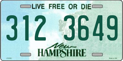 NH license plate 3123649