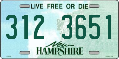 NH license plate 3123651