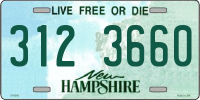 NH license plate 3123660