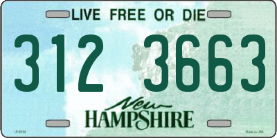 NH license plate 3123663