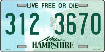 NH license plate 3123670