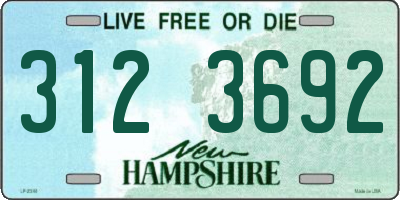 NH license plate 3123692