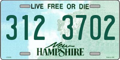 NH license plate 3123702