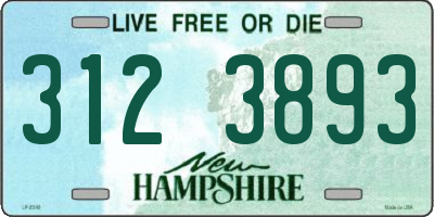 NH license plate 3123893