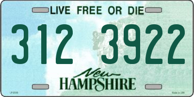 NH license plate 3123922