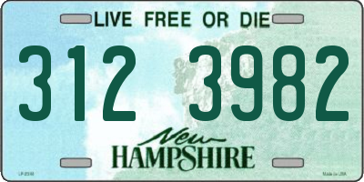 NH license plate 3123982
