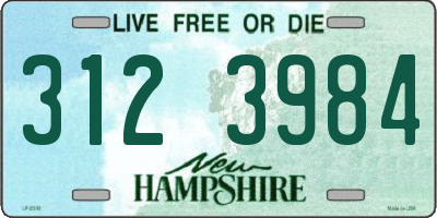 NH license plate 3123984