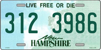 NH license plate 3123986