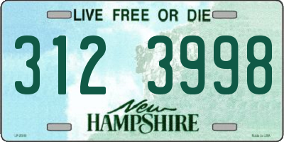 NH license plate 3123998