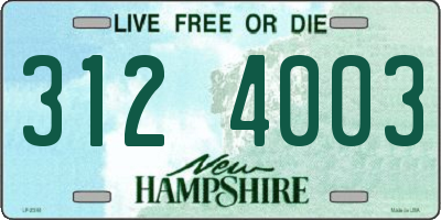 NH license plate 3124003