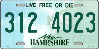 NH license plate 3124023