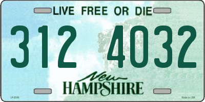 NH license plate 3124032