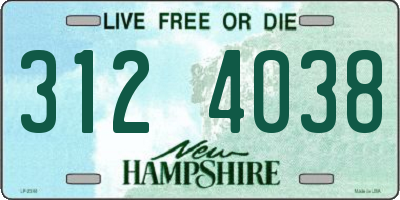 NH license plate 3124038