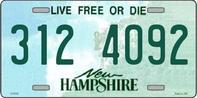 NH license plate 3124092
