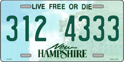 NH license plate 3124333