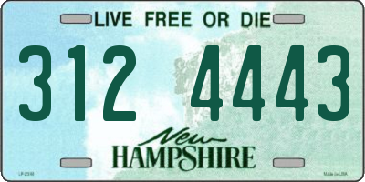 NH license plate 3124443