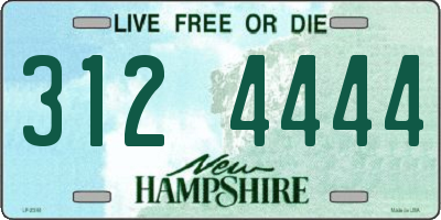 NH license plate 3124444