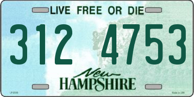 NH license plate 3124753